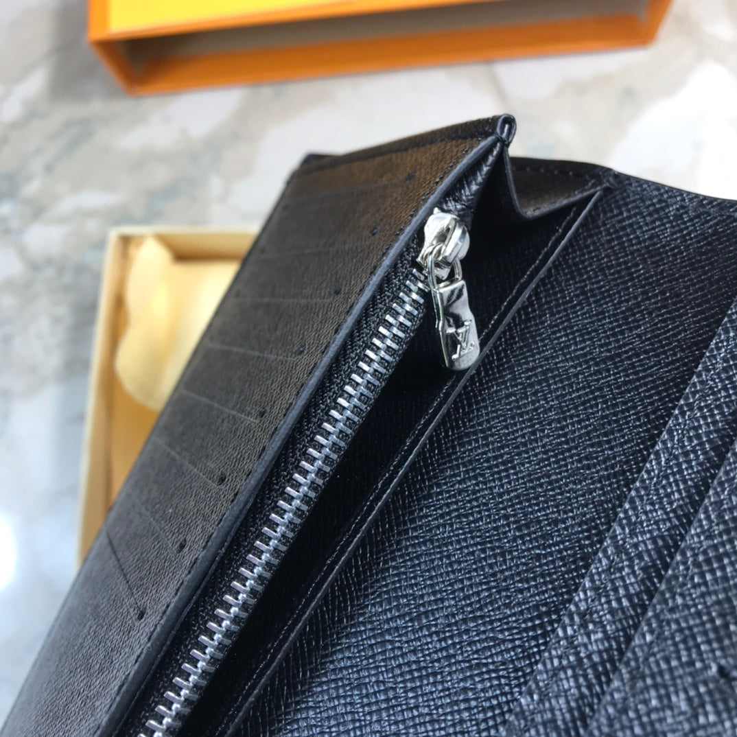 【ルイヴィトン】黒のチェス盤 長財布ブラッザ N62665