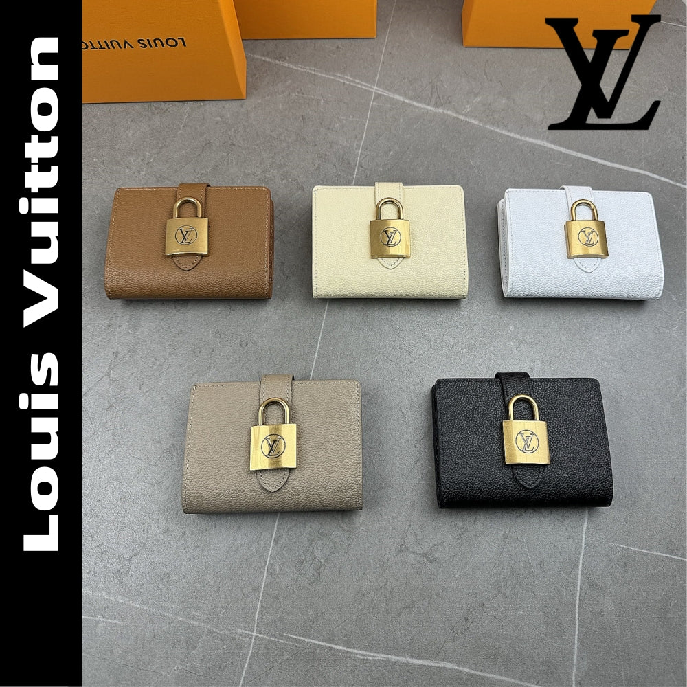 【ルイヴィトン】折りたたみ財布 コンパクト ロゴ ギフトに5色