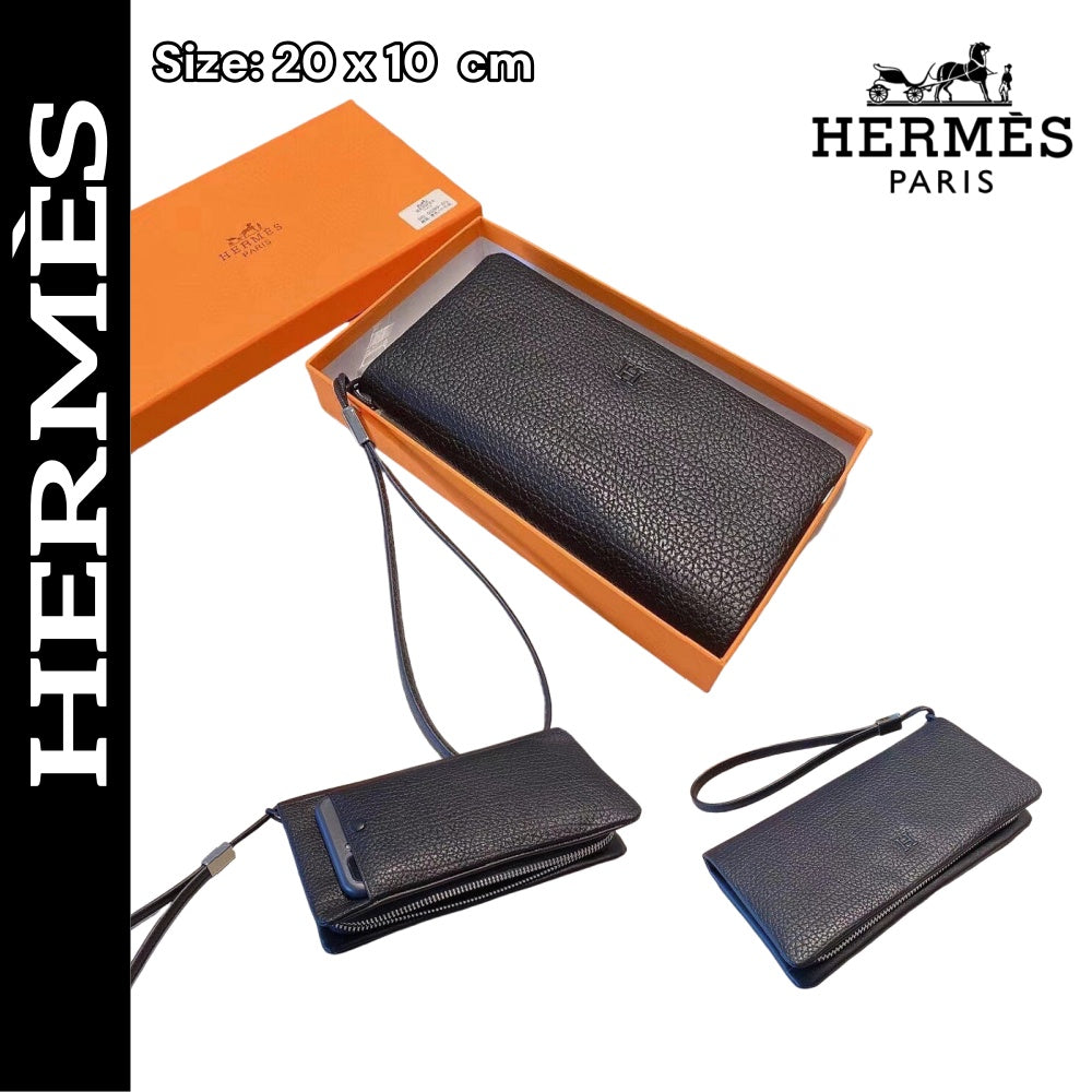 【エルメス】ブラックカーフの多機能財布 使いやすさ抜群 春夏新作