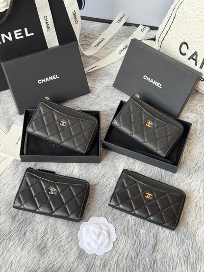 【シャネル】ミニマルな美しさ★ コイン＆カードケース ブラック AP3179