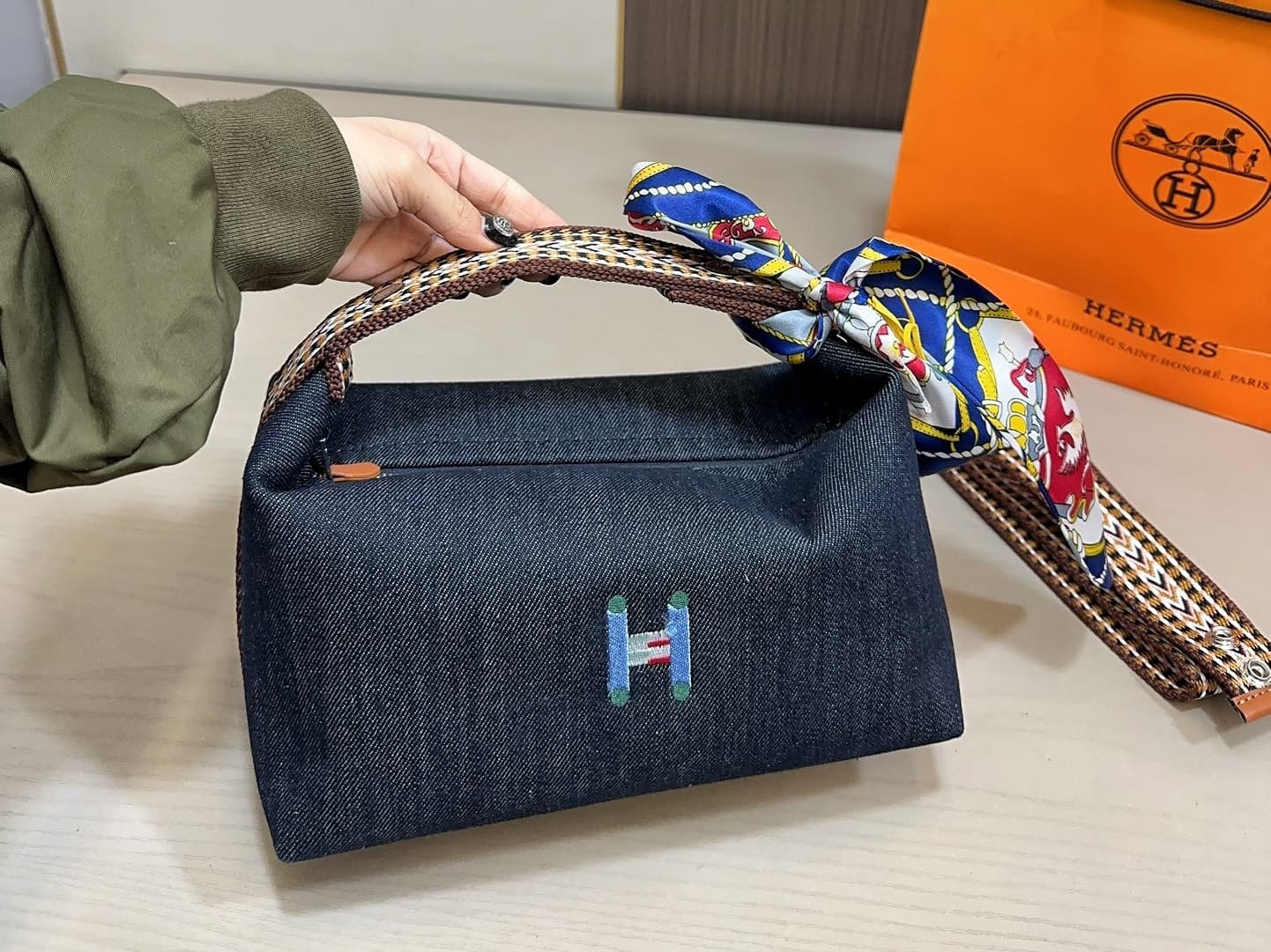 【エルメス】希少◆2wayバッグにも★GMサイズ ポーチ