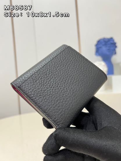 【ルイヴィトン】送料無料◆ポルトフォイユ・カプシーヌ牛革3つ折り財布M68587