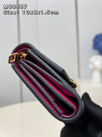 【ルイヴィトン】送料無料◆ポルトフォイユ・カプシーヌ牛革3つ折り財布M68587